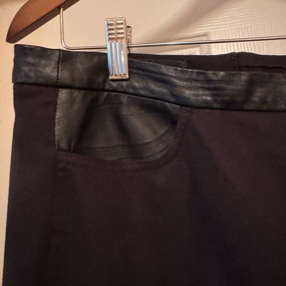 J. Crew Black Dannie Skinny Pants  faux Leather trim and back zipper NWOT - Picture 3 of 9